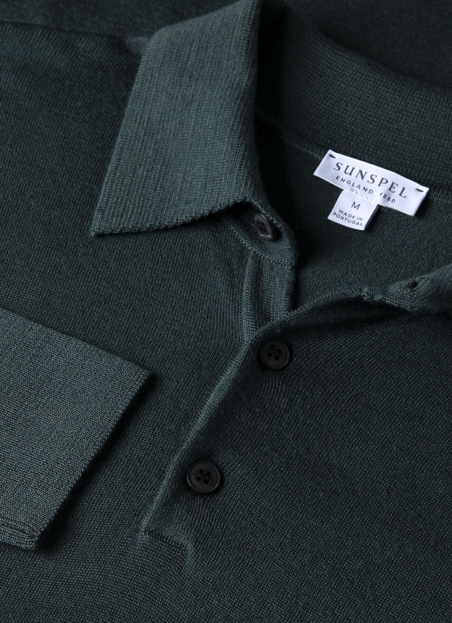 Men's Extra-Fine Merino Polo Shirt in Drill Green