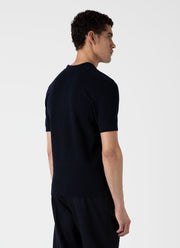 Men's Sunspel x MR PORTER Racked Stitch Polo Shirt in Navy