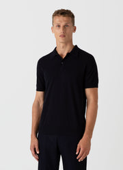 Men's Ice Cotton Polo Shirt in Midnight Navy