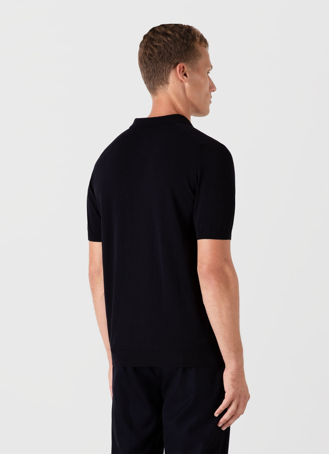 Men's Ice Cotton Polo Shirt in Midnight Navy