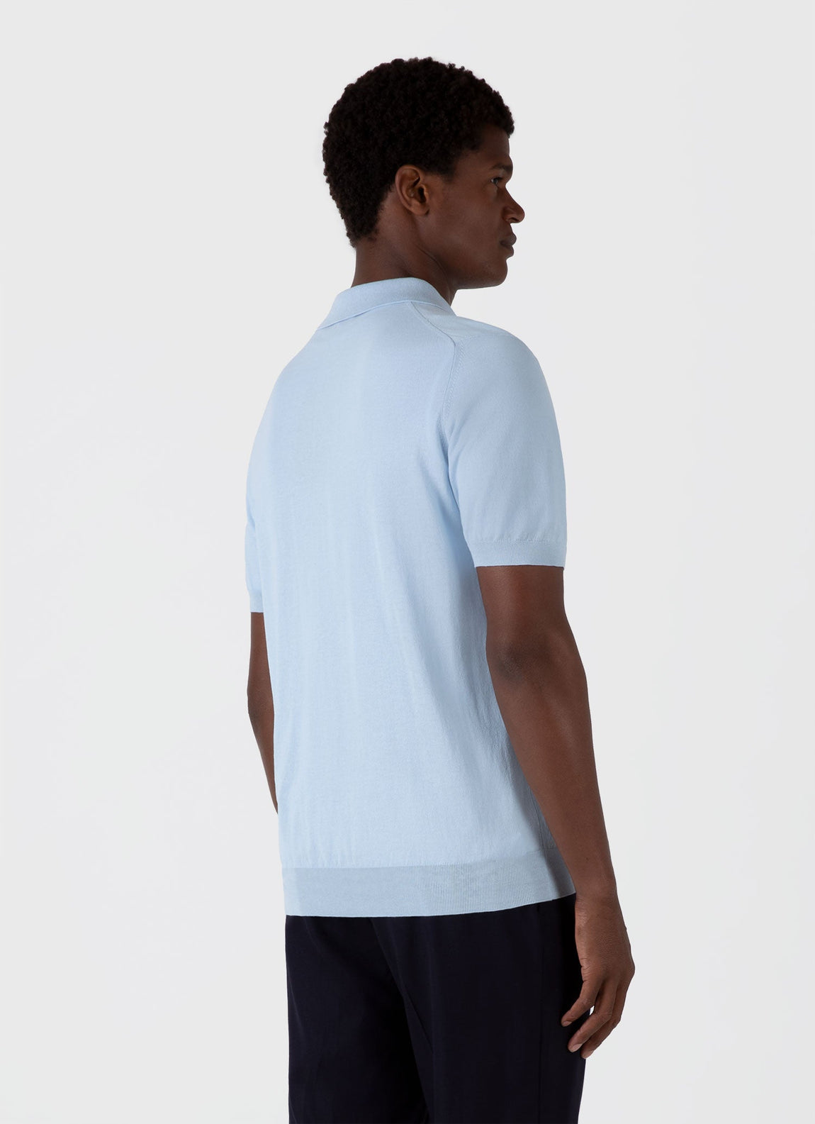 Men's Ice Cotton Polo Shirt in Blue Mist