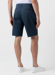 Men's Stretch Cotton Twill Chino Shorts in Shale Blue