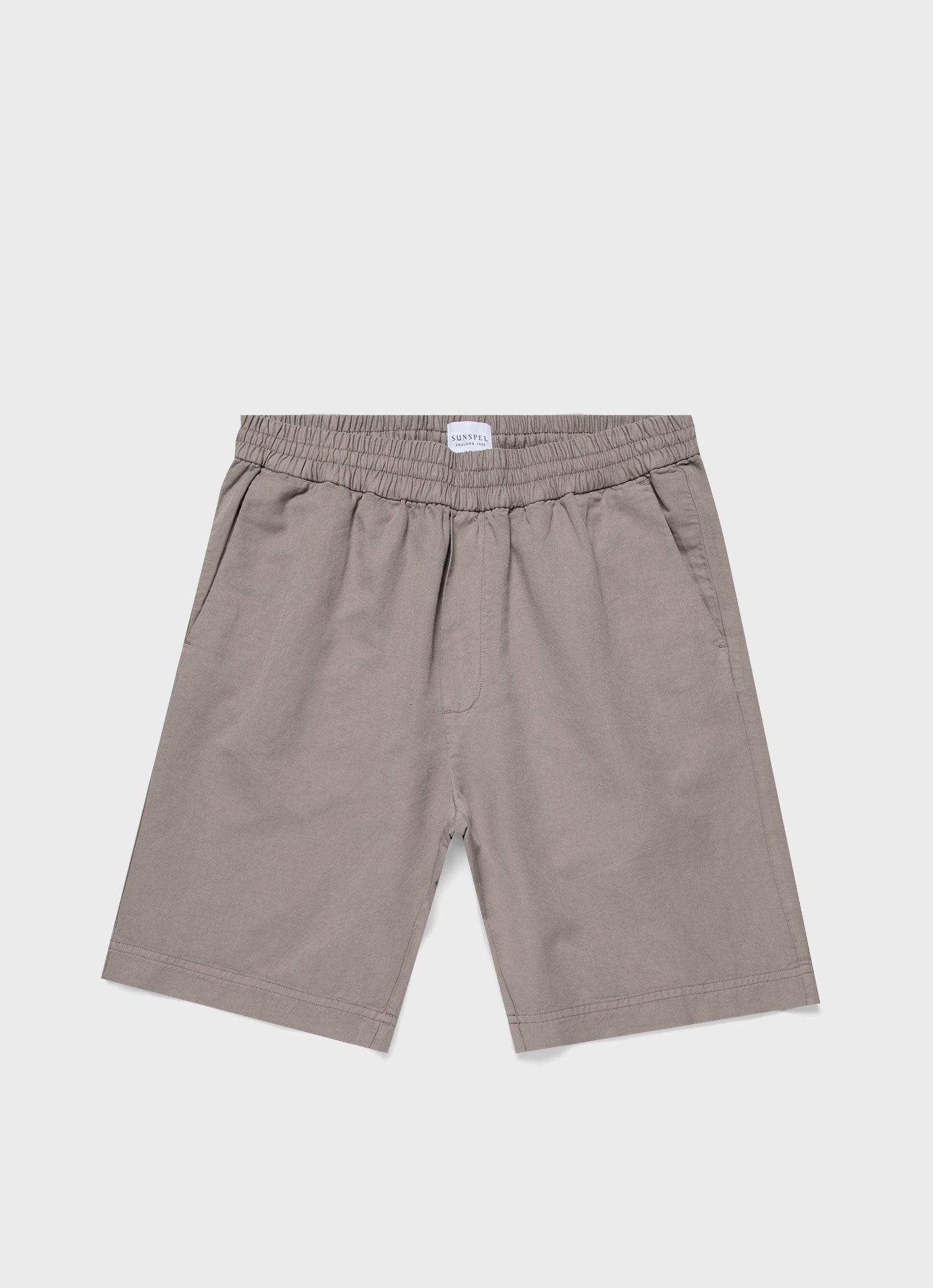 Men's Cotton Linen Drawstring Shorts in Pewter