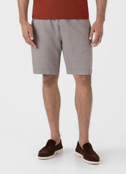 Men's Cotton Linen Drawstring Shorts in Pewter