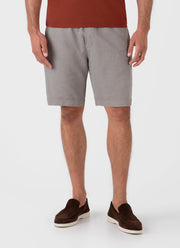 Men's Cotton Linen Drawstring Shorts in Pewter