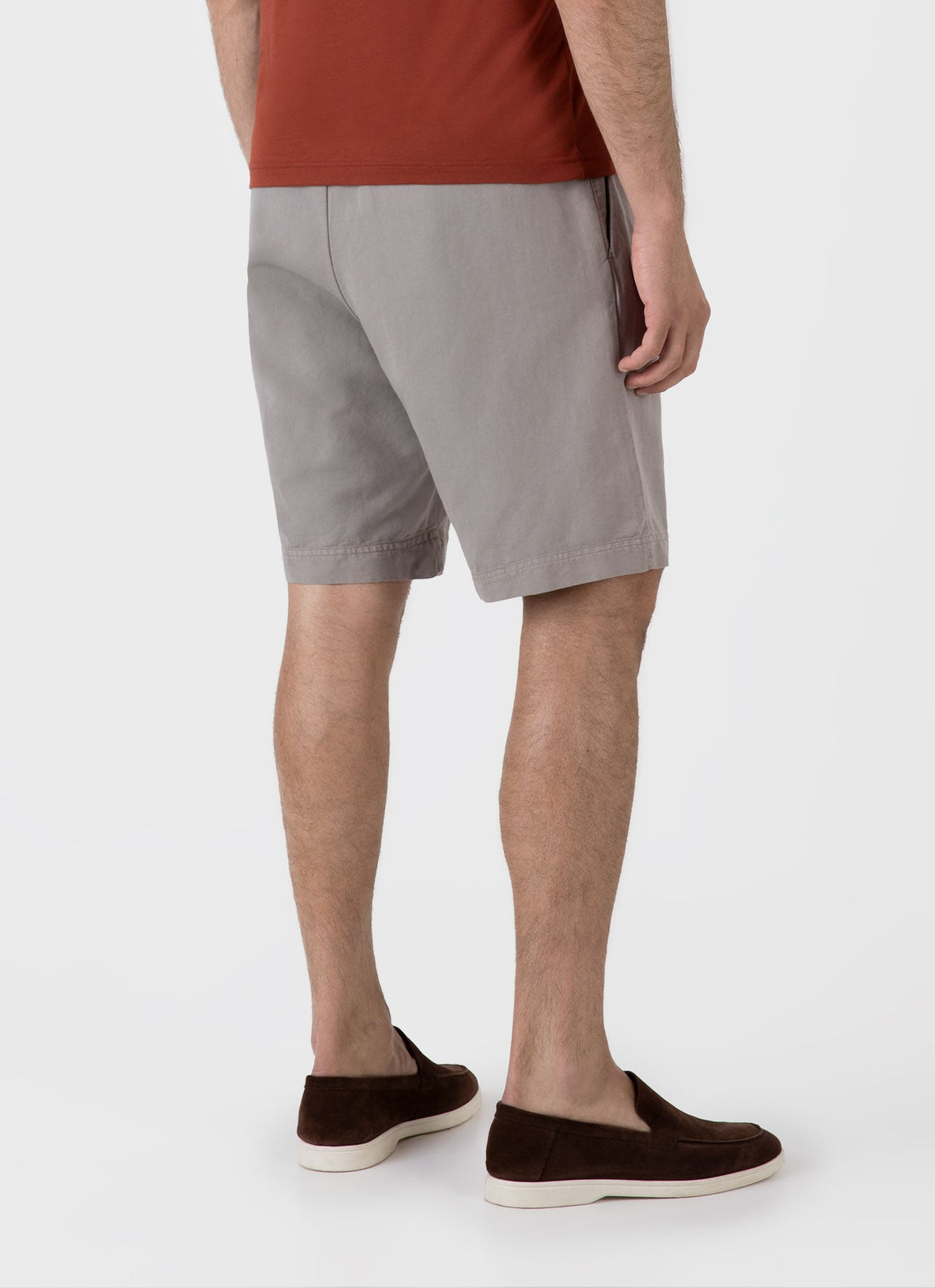 Men's Cotton Linen Drawstring Shorts in Pewter