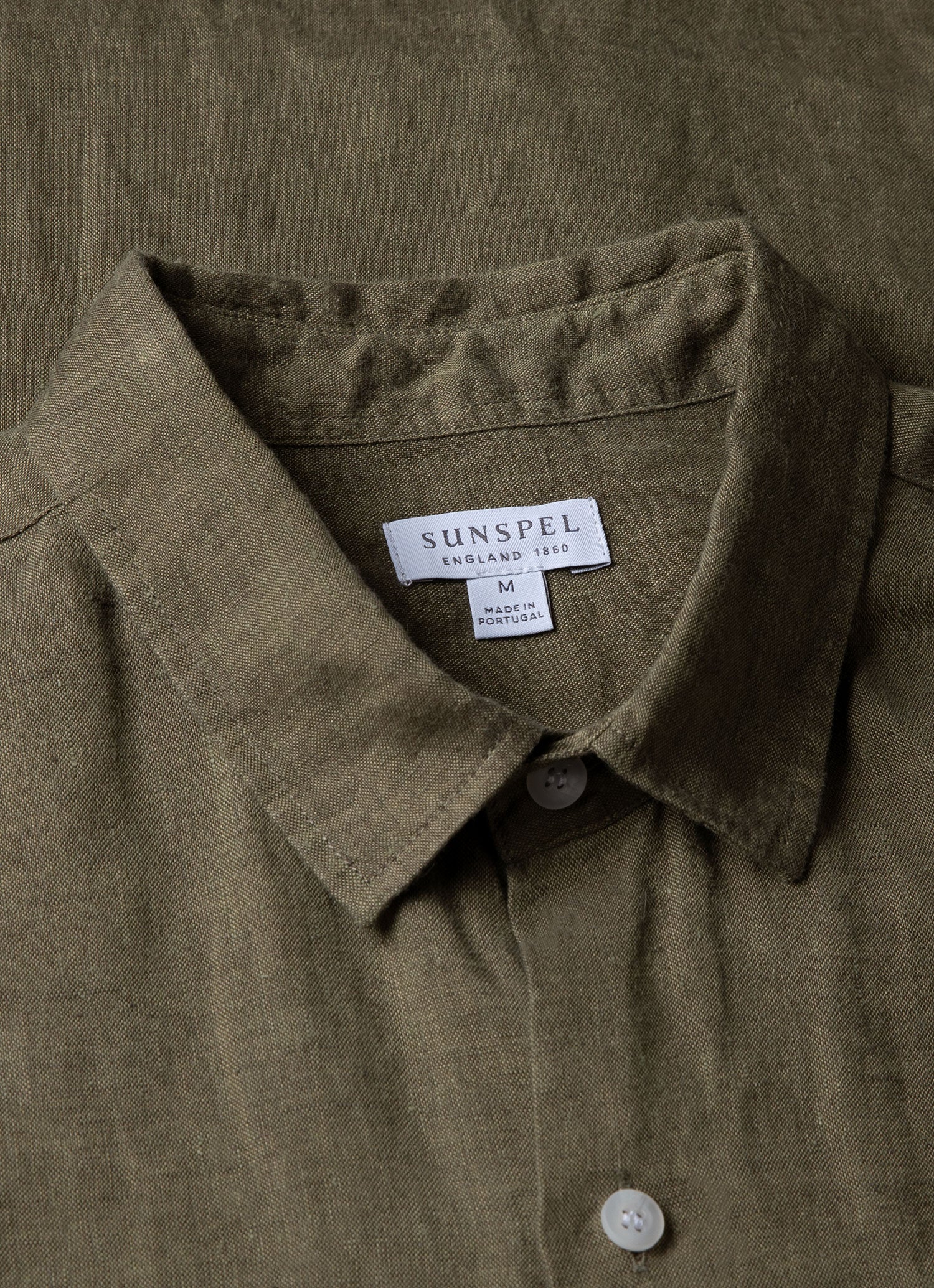 Men's Short Sleeve Linen Shirt in Khaki