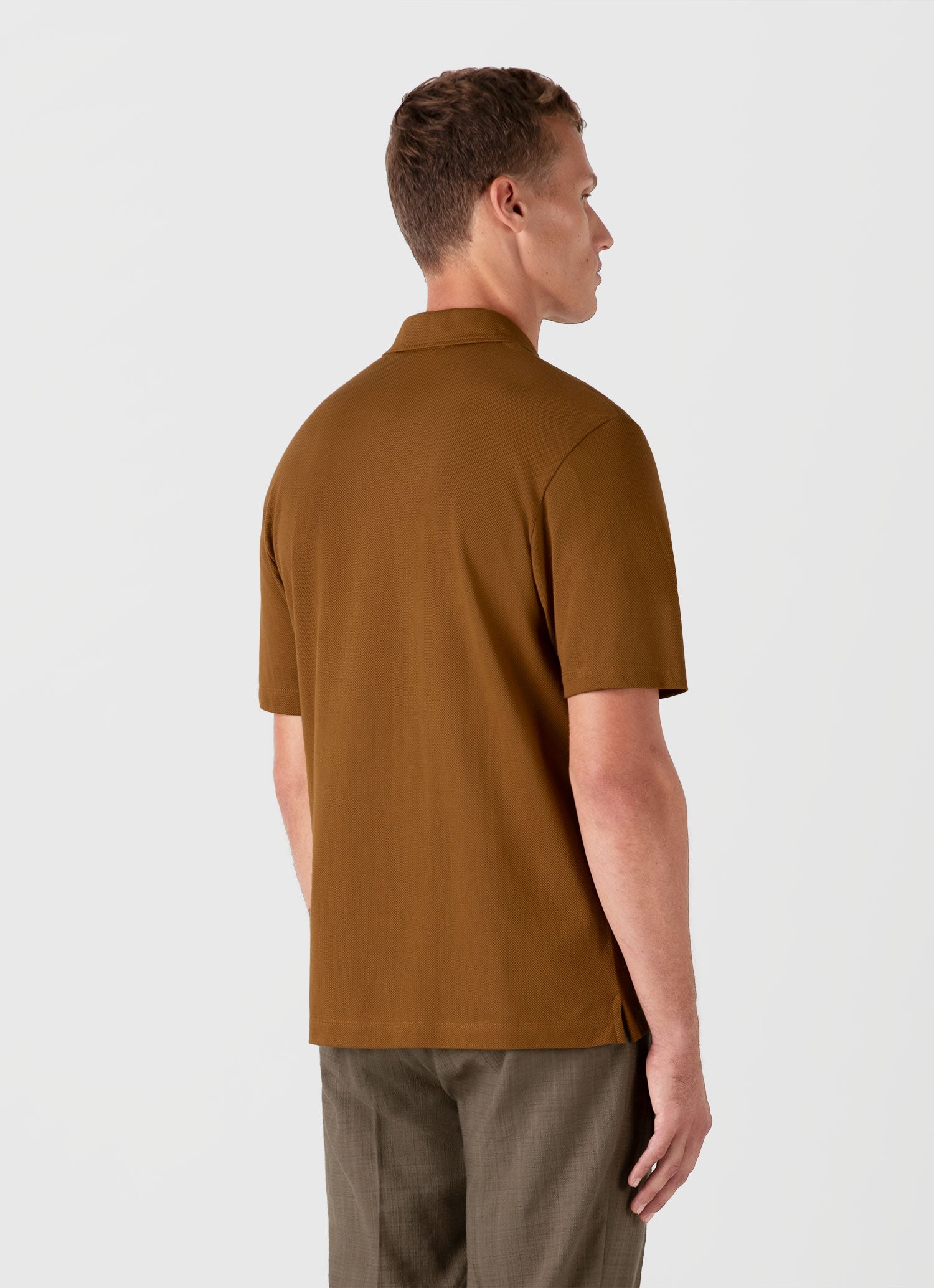 Men's Riviera Camp Collar Shirt in Golden Brown