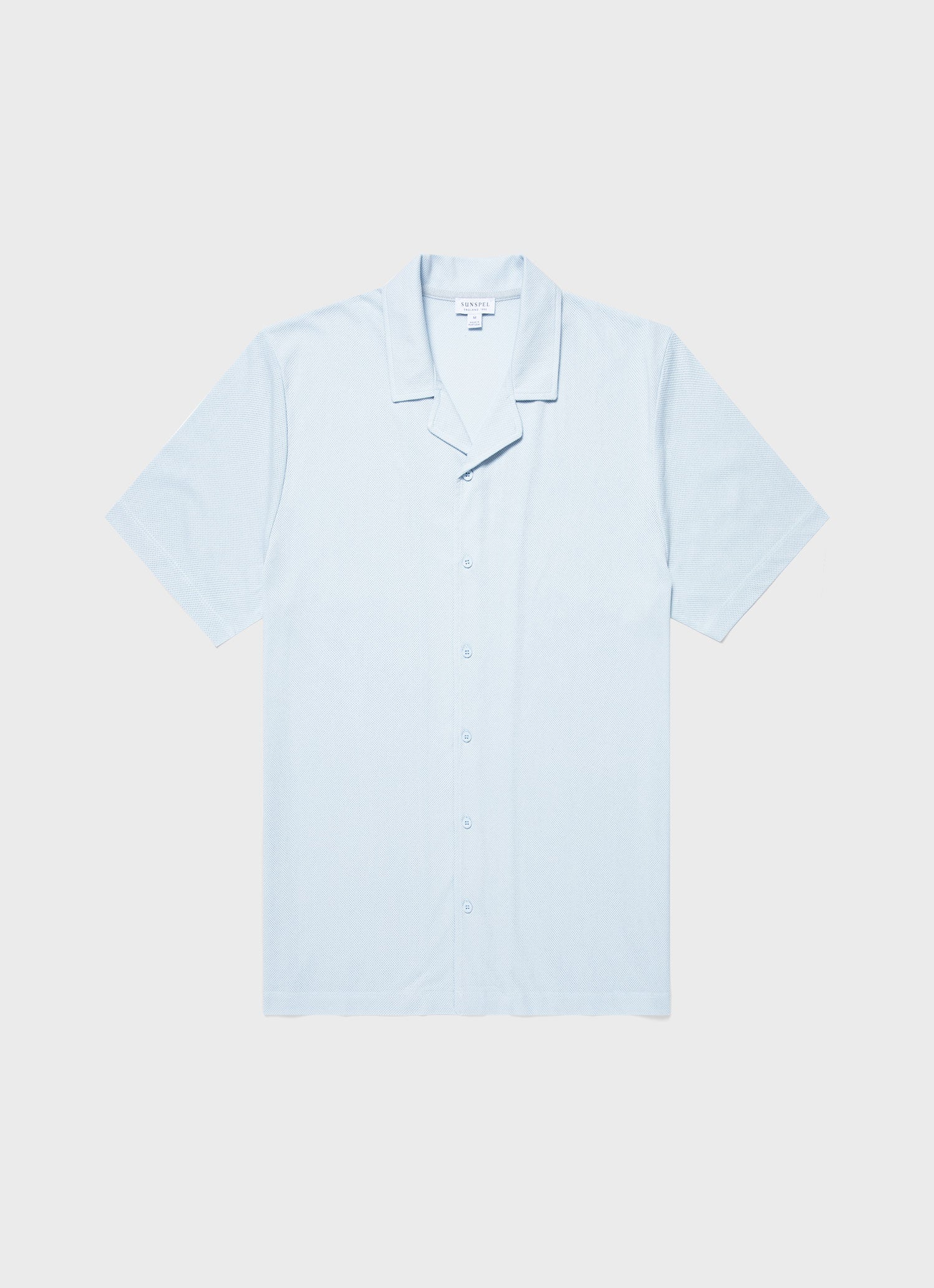 Men's Riviera Camp Collar Shirt in Light Blue