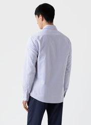 Men's Oxford Shirt in White/Navy