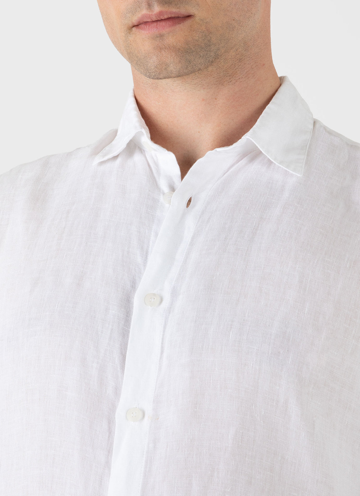 Men's Linen Shirt in White