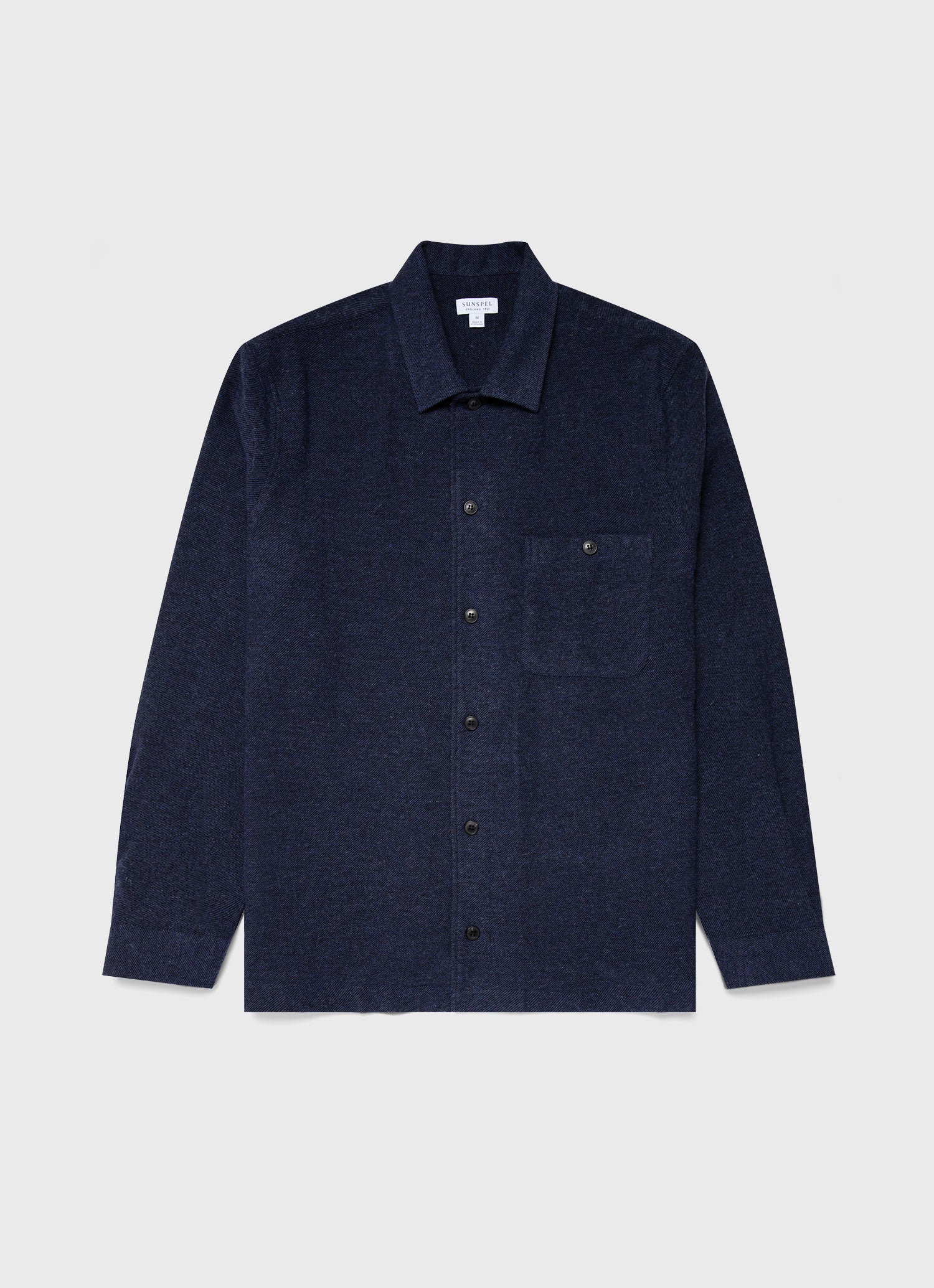 Men's Heavy Flannel Overshirt in Light Navy