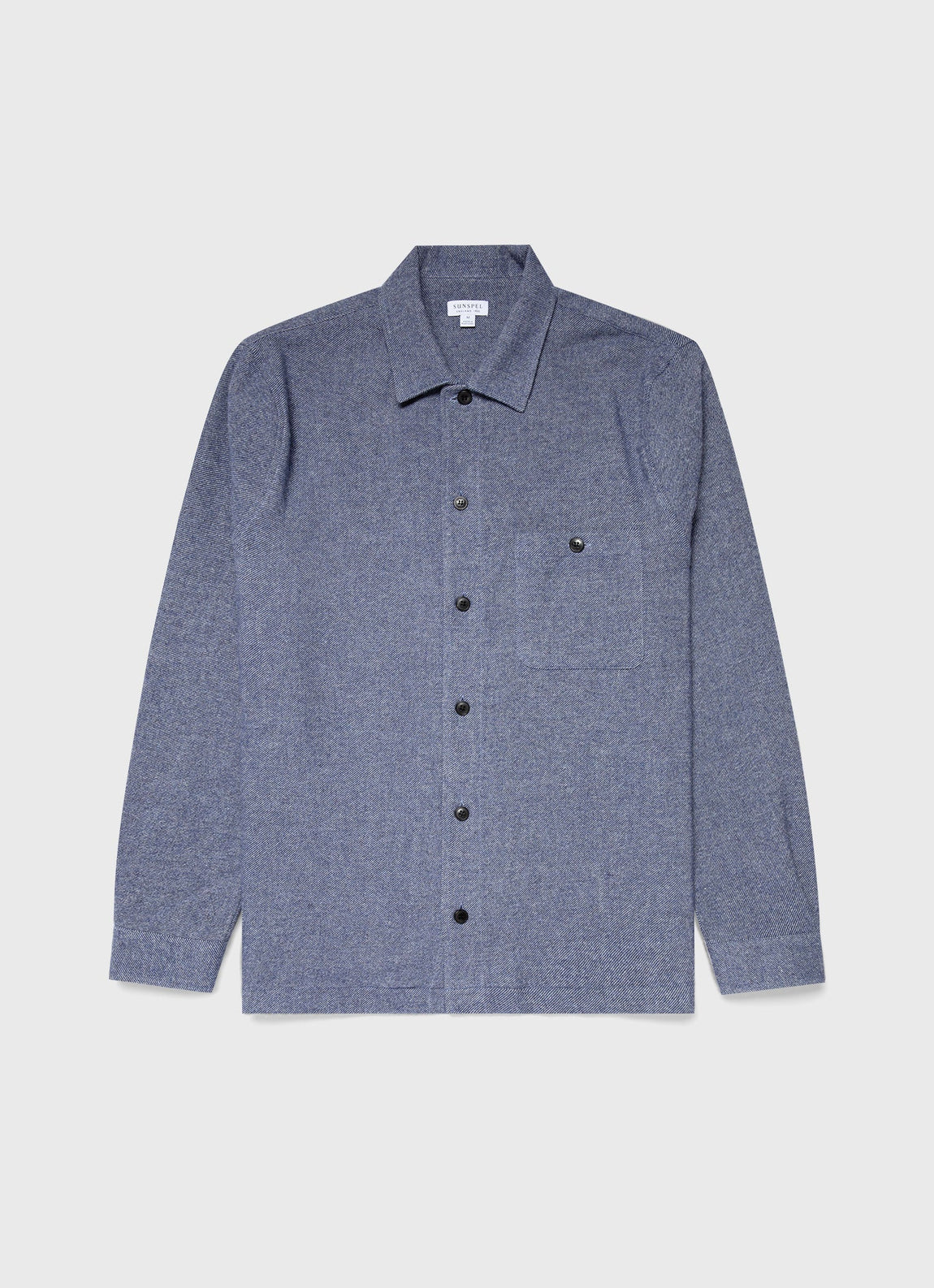 Men's Heavy Flannel Overshirt in Blue Melange