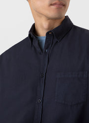 Men's Button Down Flannel Shirt in Navy