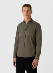 Men's Button Down Flannel Shirt in Khaki