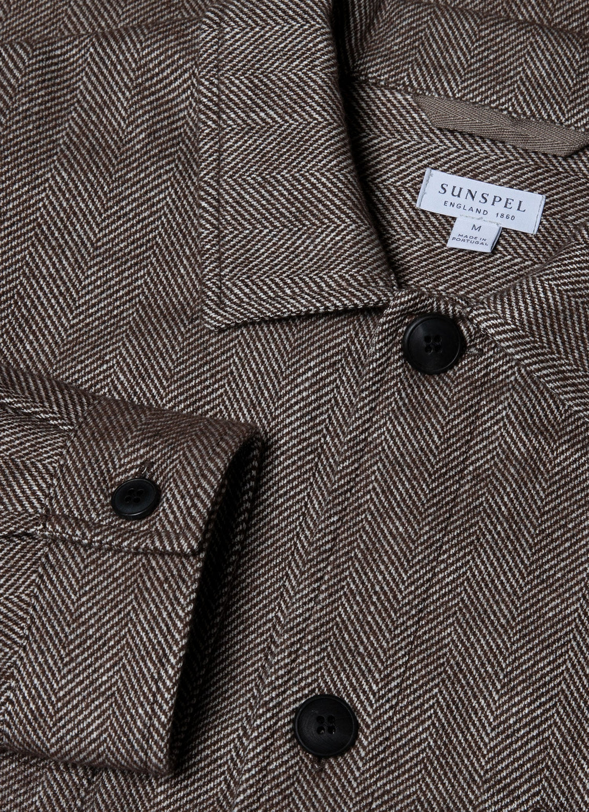 Men's Herringbone Overshirt in Light Brown