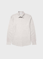 Men's Cotton Cashmere Piqué Shirt in Putty Melange