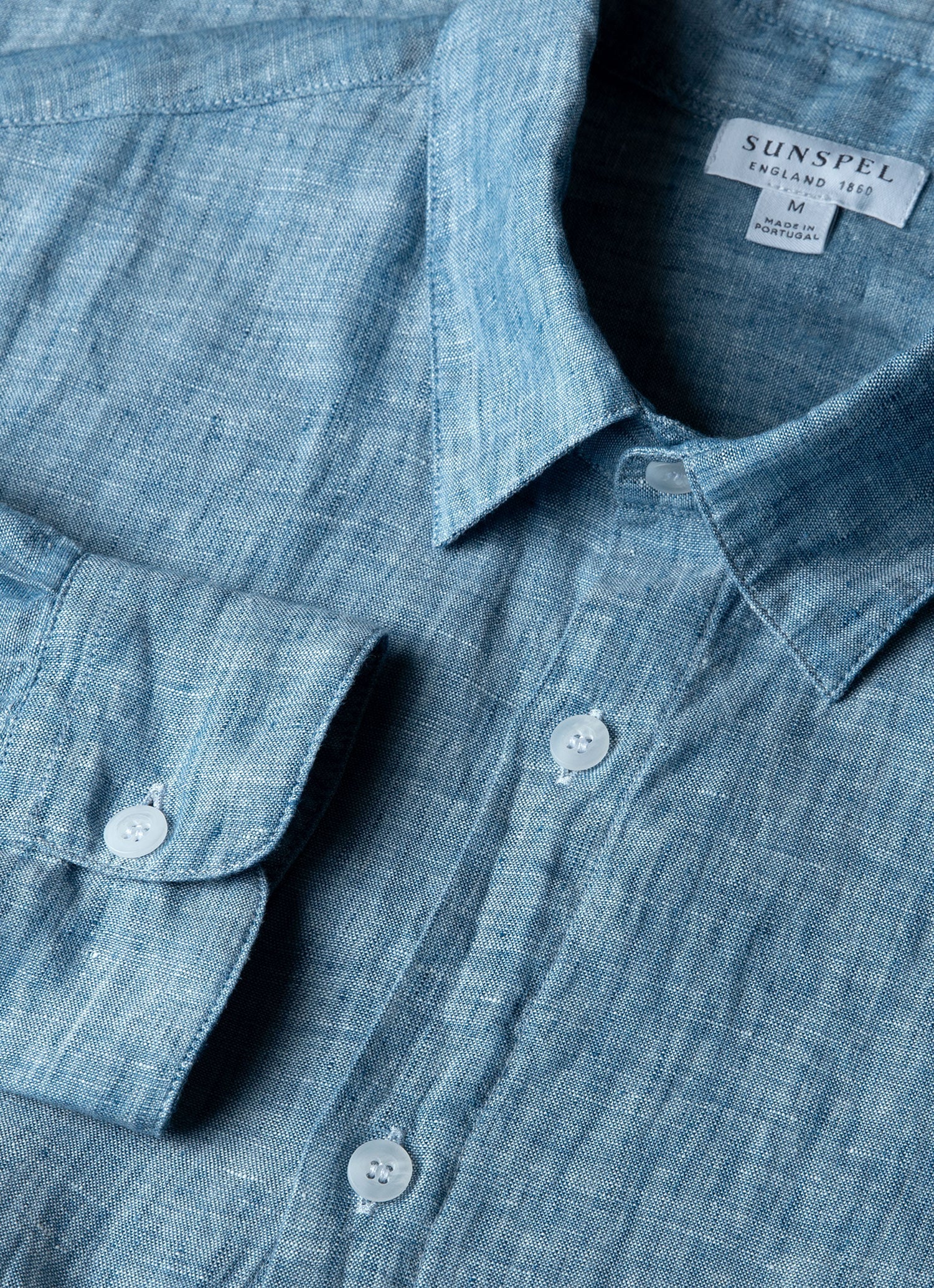 Men's Linen Shirt in Como Blue