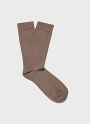 Men's Cotton Socks in Brown Melange