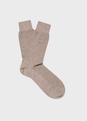 Men's Merino Wool Waffle Socks in Putty