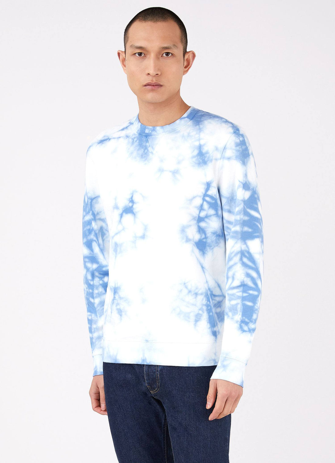 Men's Loopback Sweatshirt in Sky Blue Tie Dye