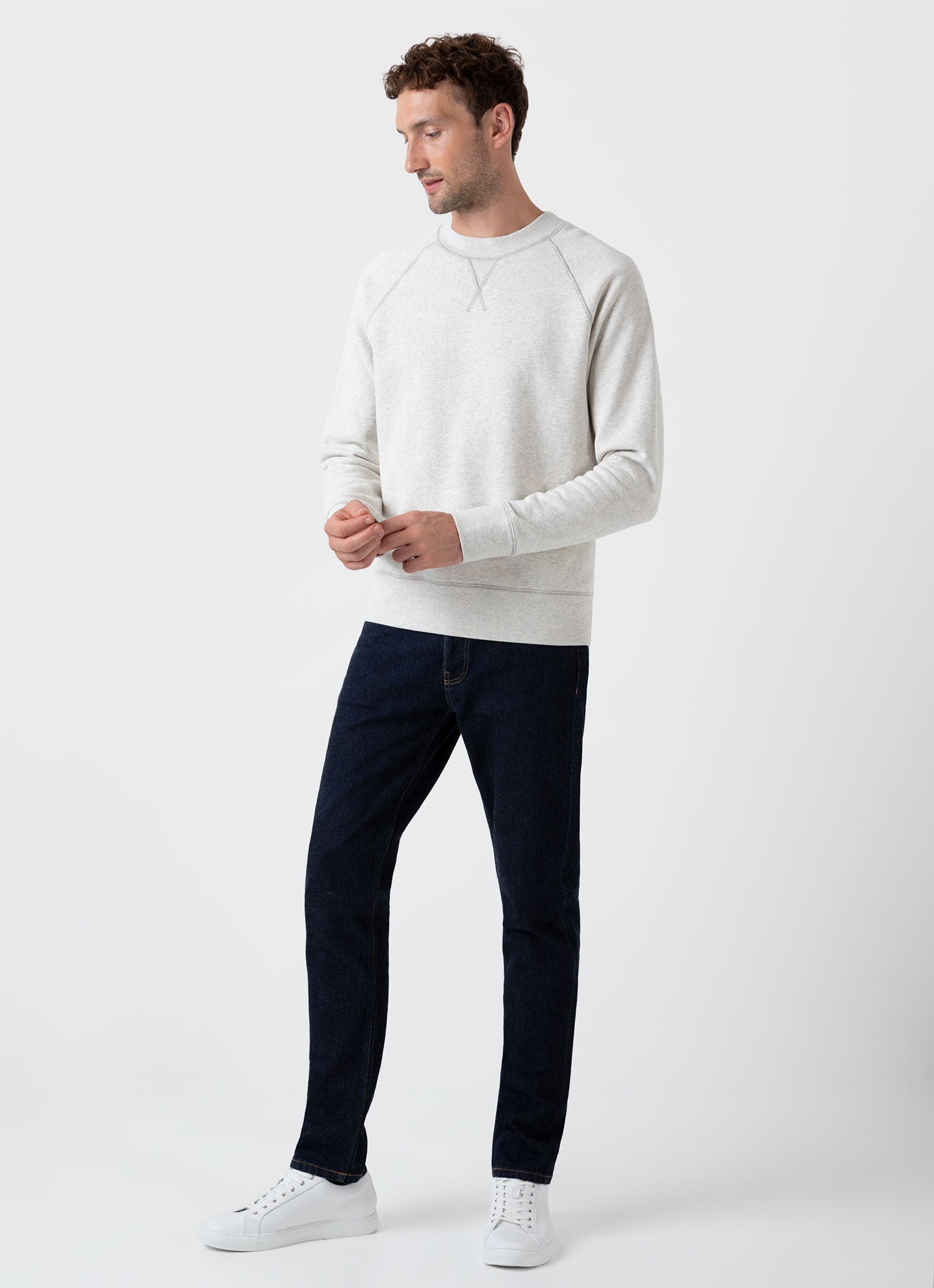 Men's Fleeceback Sweatshirt in Archive White Melange