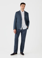 Men's Cotton Linen Drawstring  Trouser in Shale Blue