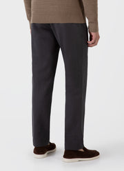 Men's Cotton Linen Drawstring Trouser in Charcoal