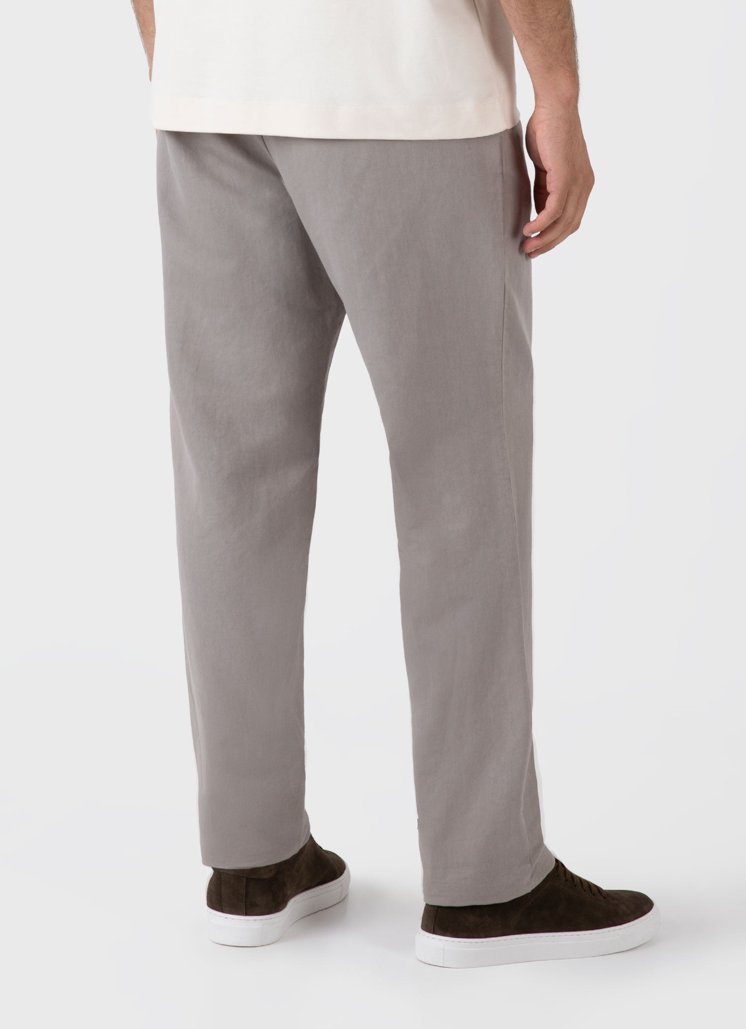 Men's Cotton Linen Drawstring Trouser in Pewter