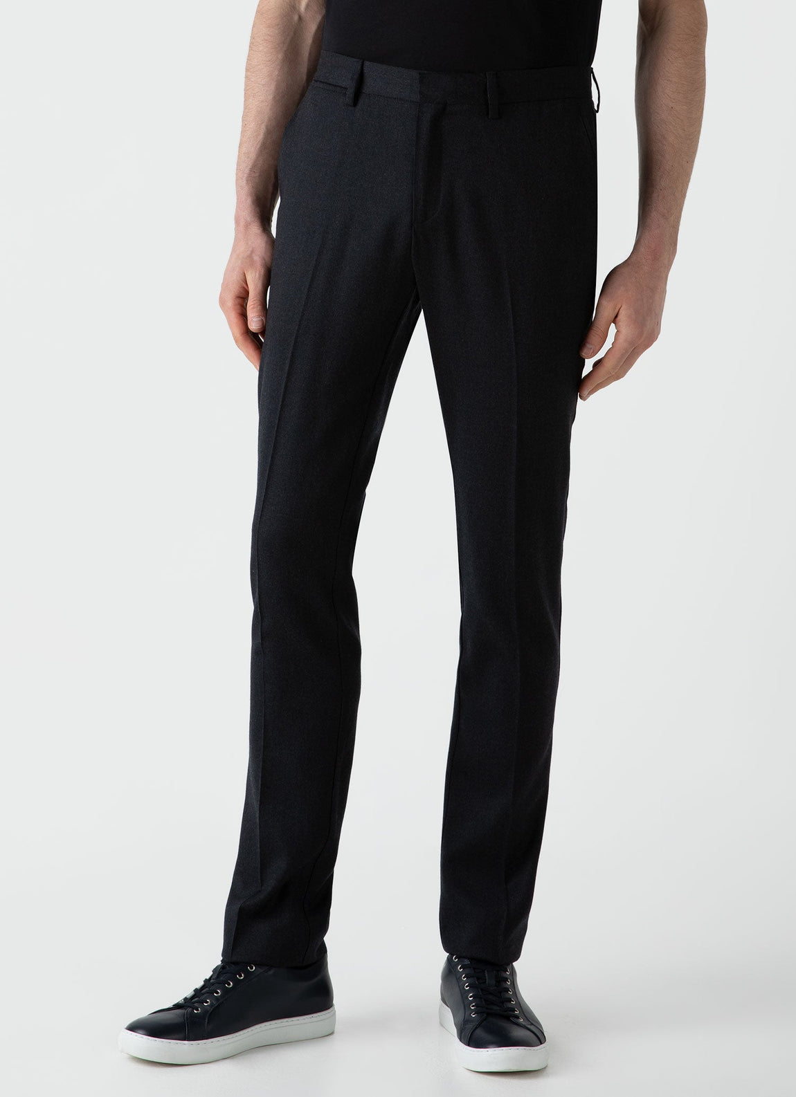 Men's Wool Trouser in Charcoal Melange