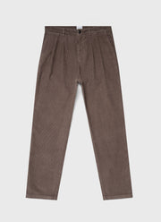 Men's Double Pleat Corduroy Trouser in Cedar