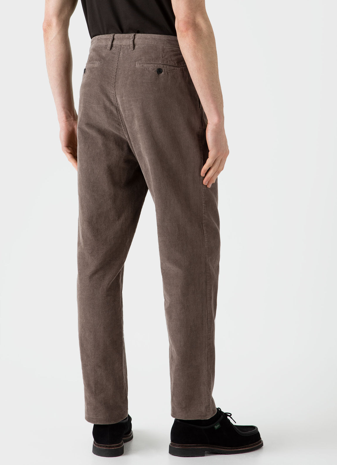 Men's Double Pleat Corduroy Trouser in Cedar