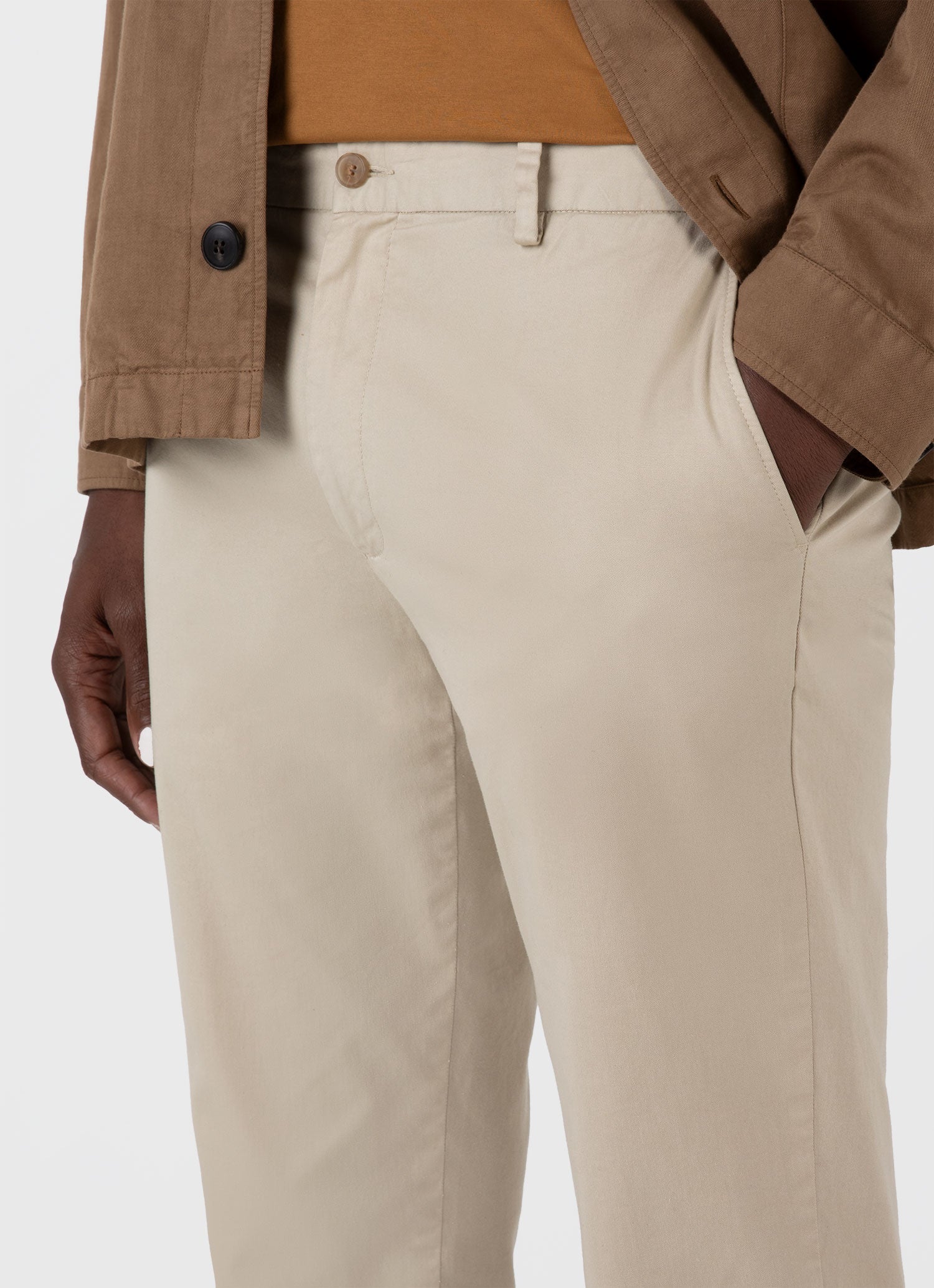 Men's Slim Fit Chino in Light Stone