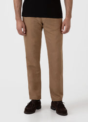 Men's Cotton Linen Trouser in Dark Tan