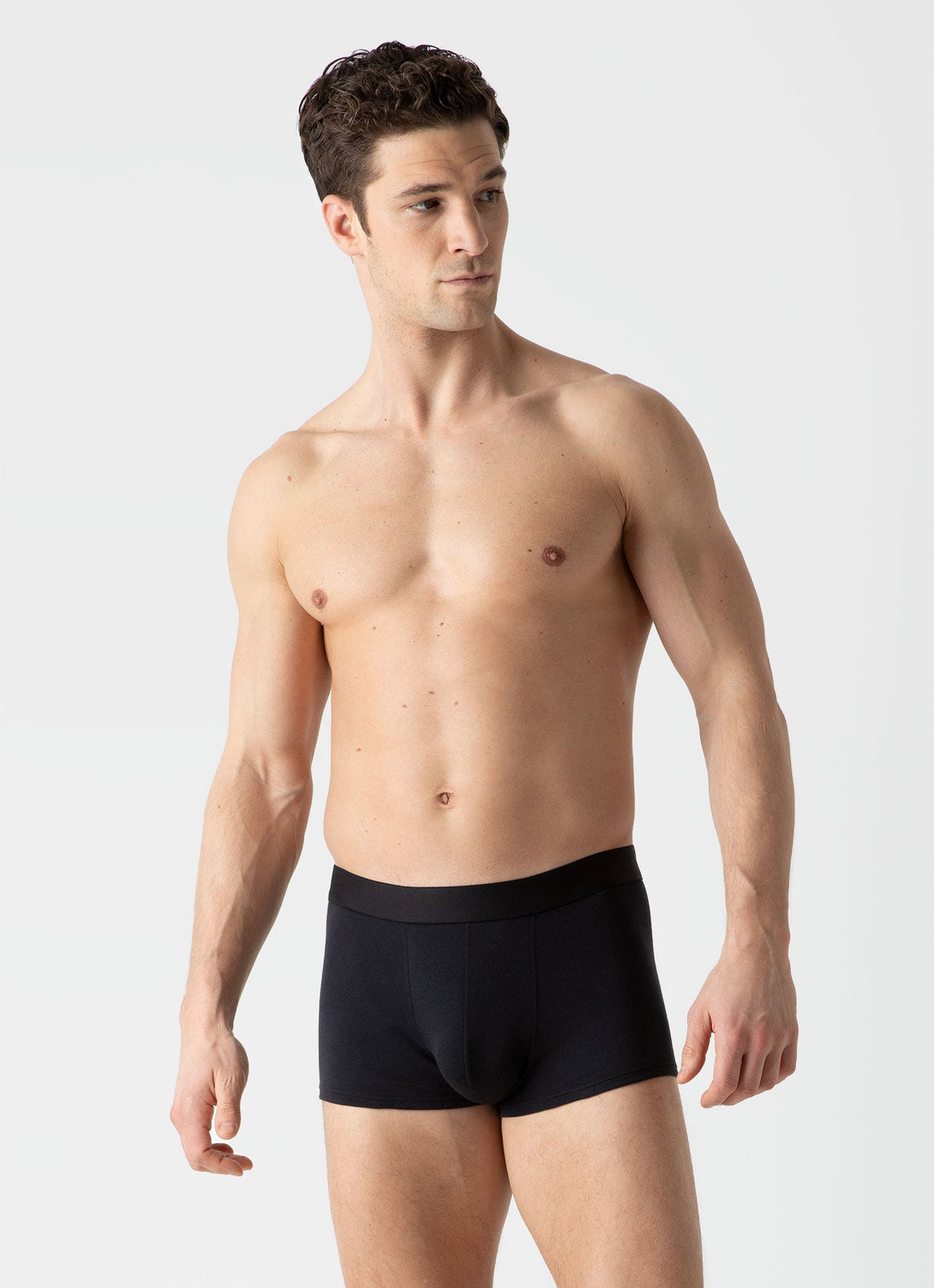 Men's Sea Island Cotton Trunks in Black