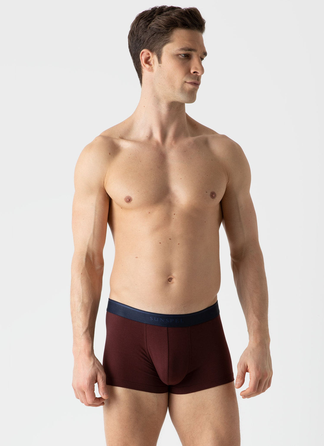 Men's Stretch Cotton Trunks in Maroon