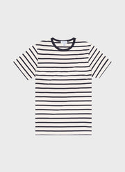 Men's Classic T-shirt in Ecru/Navy Breton Stripe