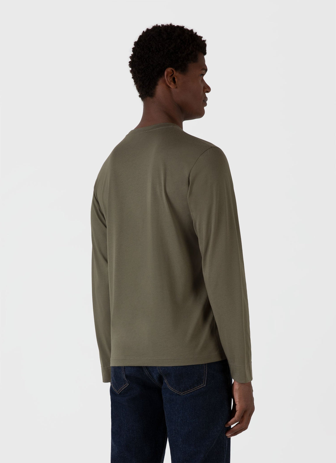 Men's Long Sleeve Riviera Midweight T-shirt in Khaki