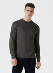 Men's Long Sleeve Waffle T-shirt in Drill Green