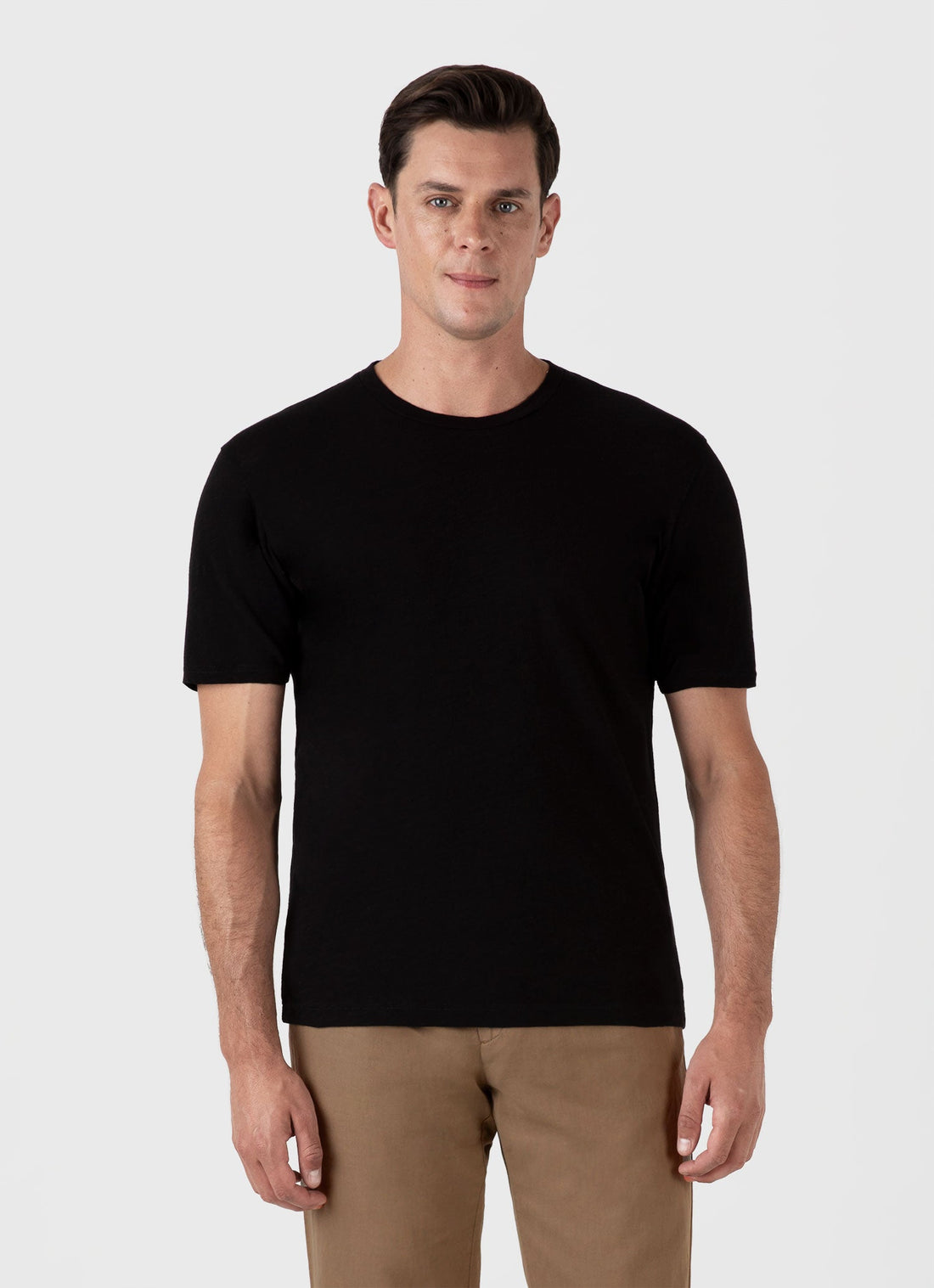 Men's Cotton Linen T-shirt in Black