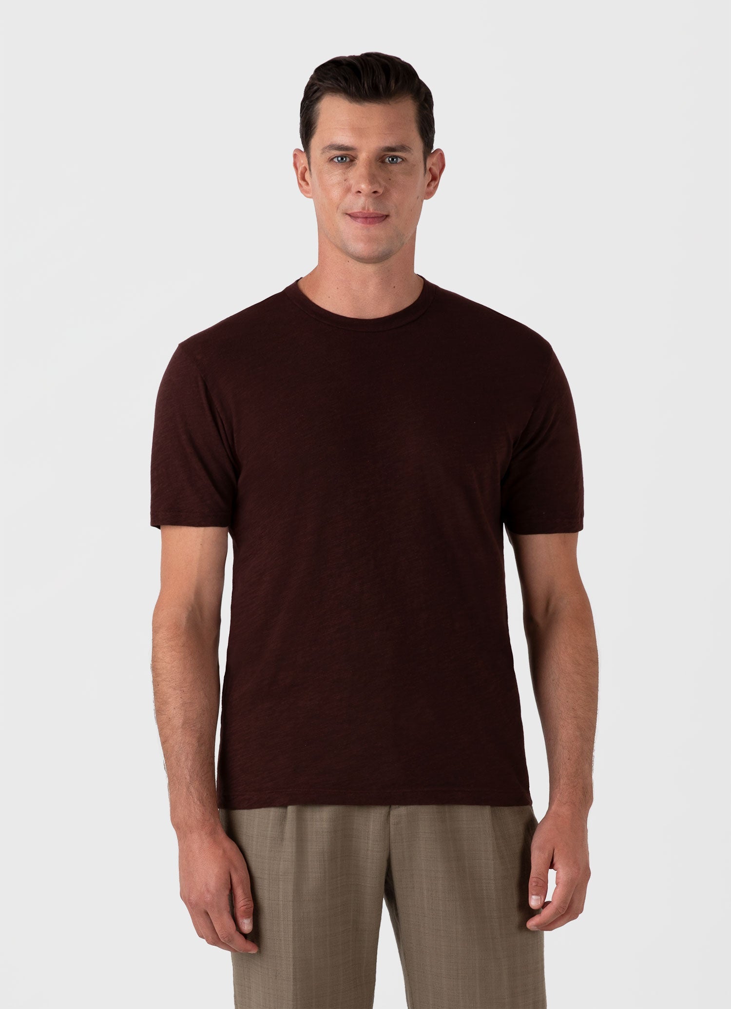 Men's Cotton Linen T-shirt in Raisin