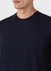 Men's Cotton Linen T-shirt in Navy