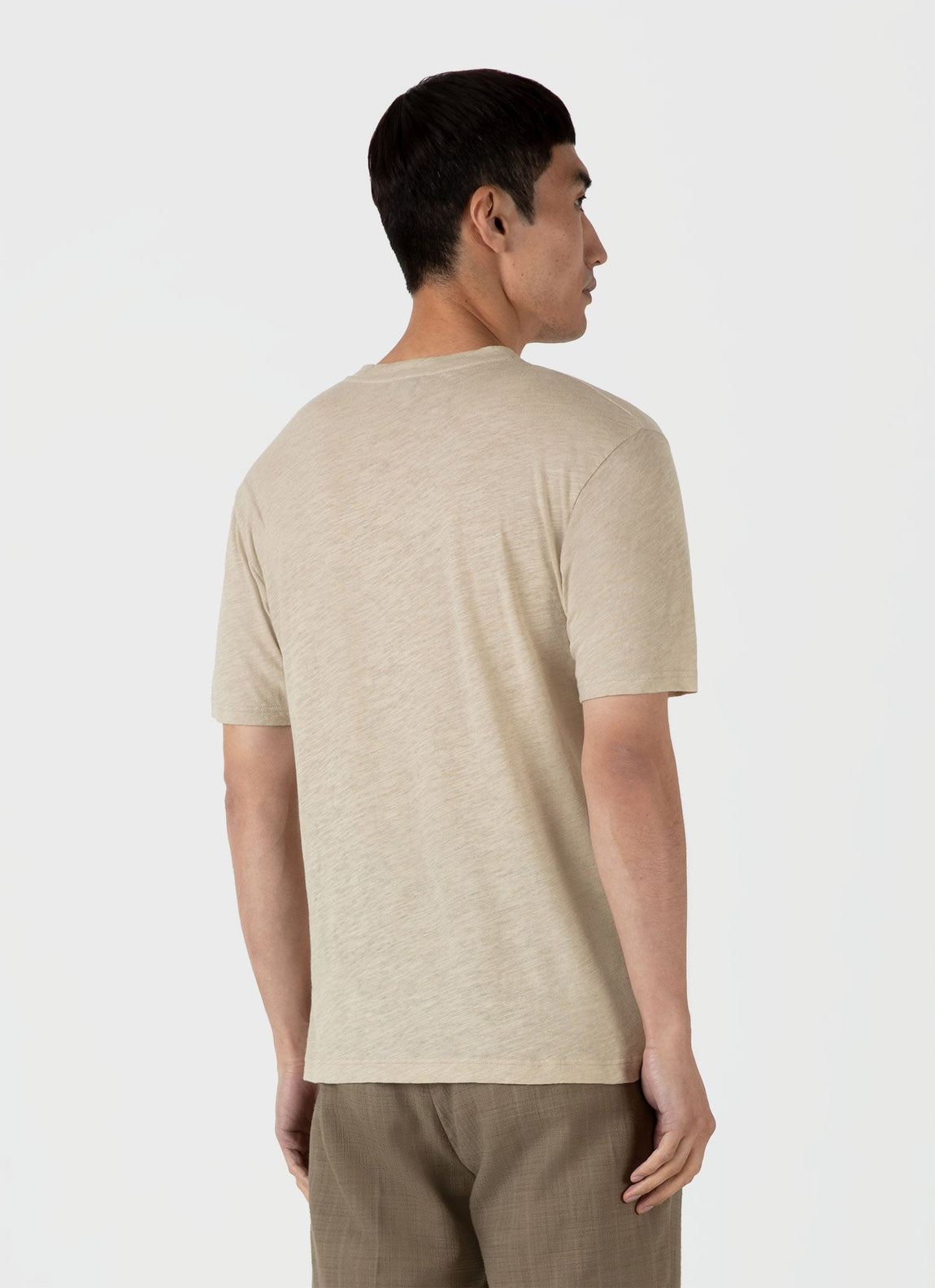 Men's Cotton Linen T-shirt in Ash Grey