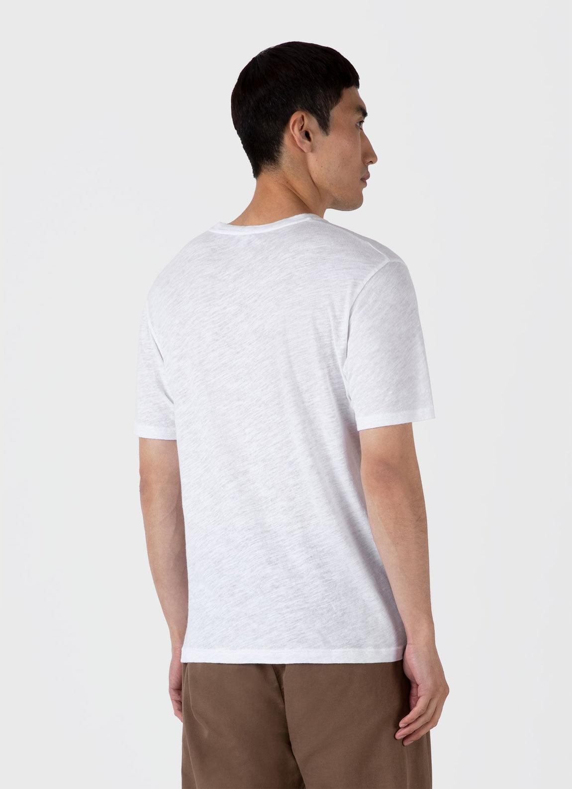 Men's Cotton Linen T-shirt in White