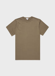 Men's Sea Island Cotton Knit T-shirt in Dark Stone