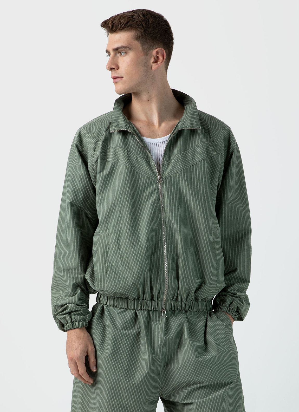 Men's Sunspel x Nigel Cabourn Ripstop Army Jacket in Army Green