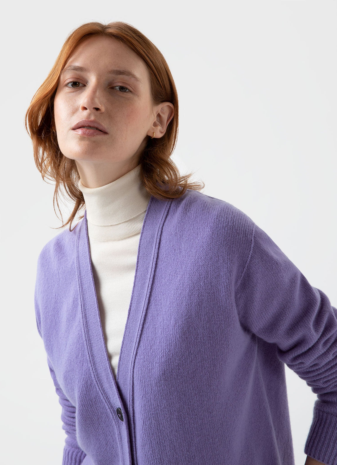 Women's Lambswool Cardigan in Heather