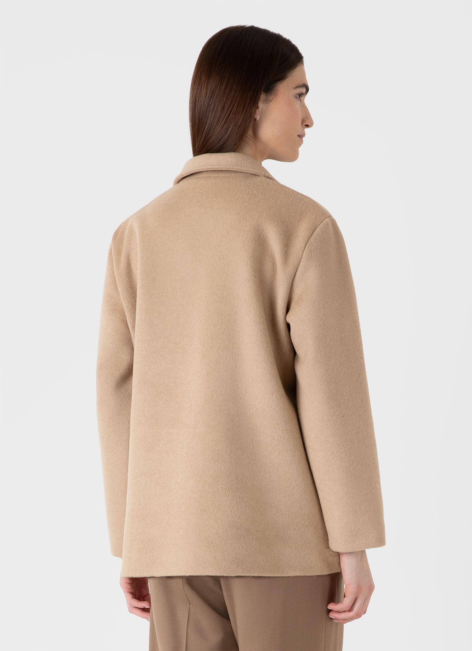 Women's Double Faced Twin Pocket Jacket in Light Camel