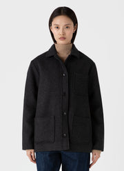 Women's Double Faced Twin Pocket Jacket in Charcoal Melange