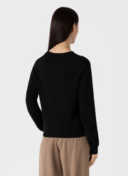 Women's Lambswool Crew Neck Jumper in Black in Black